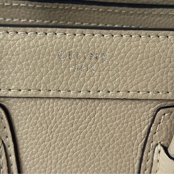 Celine Nano Luggage Handbag in Taupe Grained Leather Authentic - Picture 8 of 14